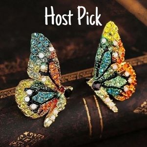 🎉Host Pick 4/4/21🎉Colorful Paved Diamond Butterfly Earrings